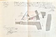 Plan de 1823 montrant la rue de Reiset avec des jardins à quelques pas d'Unterlinden, des Dominicains et de la cathédrale