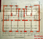 Dessin d'archive: plan des étages (détail)