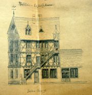 Dessin d'archive: façade latérale 1896 (détail)