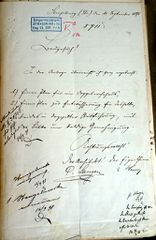 Document d'archive: demande d'autorisation de construire, signée par le maître d'oeuvre et le maître d'ouvrage (15/09/1898)