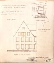 1933, agrandissement de la double-fenêtre du pignon