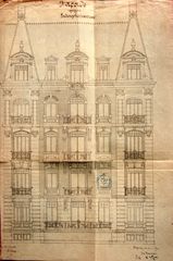 Dessin d'archive : façade rue de Reims