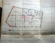 Dessin d'archive : plan du 1er étage par Auguste Haentzler