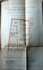 Dessin d'archive : plan de l'étage mansardé par Auguste Haentzler