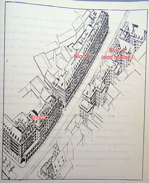 Fichier:Projet Grande Percée 2e tranche rue de la Division Leclerc AA 2205-W-443DEPOT vers 1920 - 3 blocs.jpg