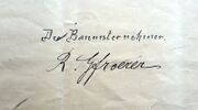 Document d'archive : signature de l'entrepreneur en 1902