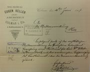 courrier de 1907 avec en-tête de l'architecte et sa signature