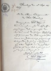 Document d'archive: demande d'autorisation de construire (10.9.1887)
