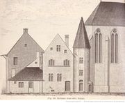 Date d'édition : 1884 Titre : Kolmar. Das alte Palais Éditeur : C. F. Schmidt Universitaet (Strassburg) Collection BNU Strasbourg.