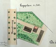 Dessin d'archive : plan de situation du domaine en 1902 (détail)