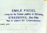 Document d'archive: tampon de l'entreprise d'Emile Fiedel (1934)