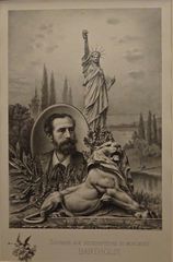 Souvenir aux souscripteurs du monument Bartholdi. Gravure 1905-1906. Musée Bartholdi.