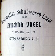 Document d'archive: en-tête de courrier du magasin de Chaussures Vogel (1913)