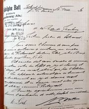 Document d'archive : demande d'autorisation de l'architecte Adolphe Batt en date du 14.2.1920