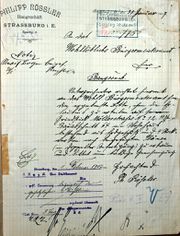 Document d'archive: demande d'autorisation de construire de l'entrepreneur (30.1.1907)