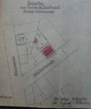 Mai 1902: plan de situation. Immeuble et remise dans la cour.