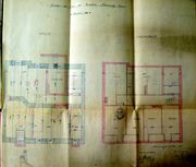 Dessin d'archive: plan de la cave et de l'étage mansardé