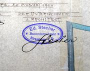 Document d'archive: tampon et signature de l'architecte (1901) (925W39)