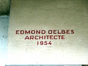 Nom de l'architecte sur la façade du n° 4, rue de l'Argonne
