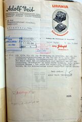 Document d'archive : courrier d'Adolf Veit concernant son commerce en 1944