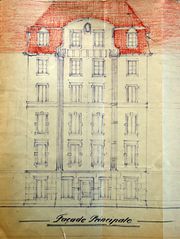 Dessin d'archive du 31.3.1931 (détail de la façade)
