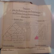 Plan de situation et plan du rez-de-chaussée pour l'aménagement des ateliers de confection de Mme Ernwein, réalisés par Kirchner et datés de 1914