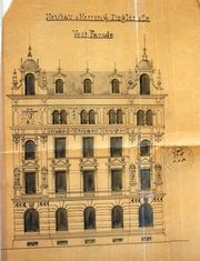 Dessin d'archive: dessin de la façade rue Joseph Massol, par G. Ziegler et Cie (1884)