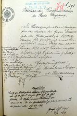 Document d'archive: courrier de l'entreprise de construction Kirchenbauer et Seufert, qui a sans doute édifié la maison (17.4.1895)