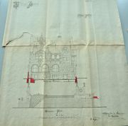 1902: Plan de la façade sur eau.