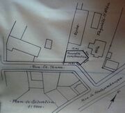 Plan de situation à l'angle de la rue de Thann et la rue de Rathsamhausen (1933)