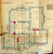 Dessin d'archive: plan détaillé du sous-sol (daté du 15.10.1904)