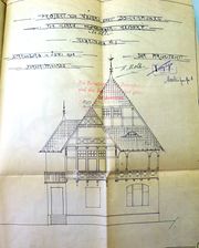 Dessin d'archive: premier projet signé conjointement avec l'architecte Charles Hunzinger (juin 1908)