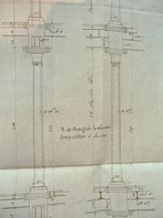 détail des piliers métalliques, plan Kalweit de 1898