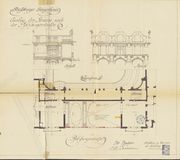 Plan de mai 1904 : fermeture de la terrasse du 2e étage côté rue de Phalsbourg pour créer une salle.