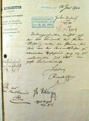 Document d'archive: demande d'autorisation de construire d'Armand Richshoffer (12.7.1900)