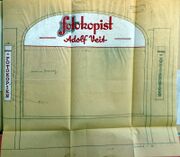 Document d'archive : projet de vitrine pour Adolf Veit (1944)