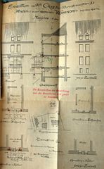 Dessin d'archive: projet de véranda de Berninger et Krafft pour la villa n° 33 (1908)