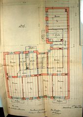 Dessin d'archive : plan des 1er et 2e étages