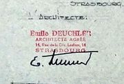 Document d'archive: tampon et signature de l'architecte (1953)