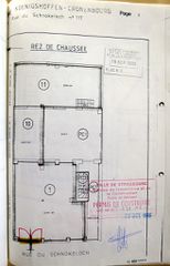 Dessin d'archive: plan montrant l'espace du rez-de-chaussée (1985)