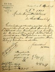 Document d'archive: demande d'autorisation de construire (5.4.1898)