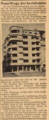 Article des DNA datant du 29 septembre (probablement de l'année 1935), où l'on peut observer l'immeuble en cours de construction