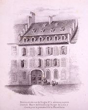 La maison située au n°4 place Broglie, dessinée par Frédéric-Emile Simon BNU [archive]