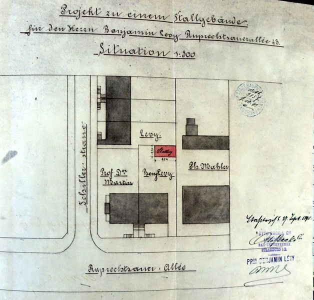 Fichier:43 allée de la Robertsau, Strasbourg, plan de situation en 1895 (885W25).jpg