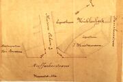 Plan de situation collé sur un courrier de 1883, position du n° 4 et n° 2a (Meistermann)