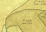 détail du plan des différents agrandissements de la ville.