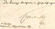 Signature autographe de Edwin von Manteuffel (coll. part.)