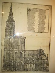 vue latérale de la cathédrale de Strasbourg par Bernard Jobin vers 1560